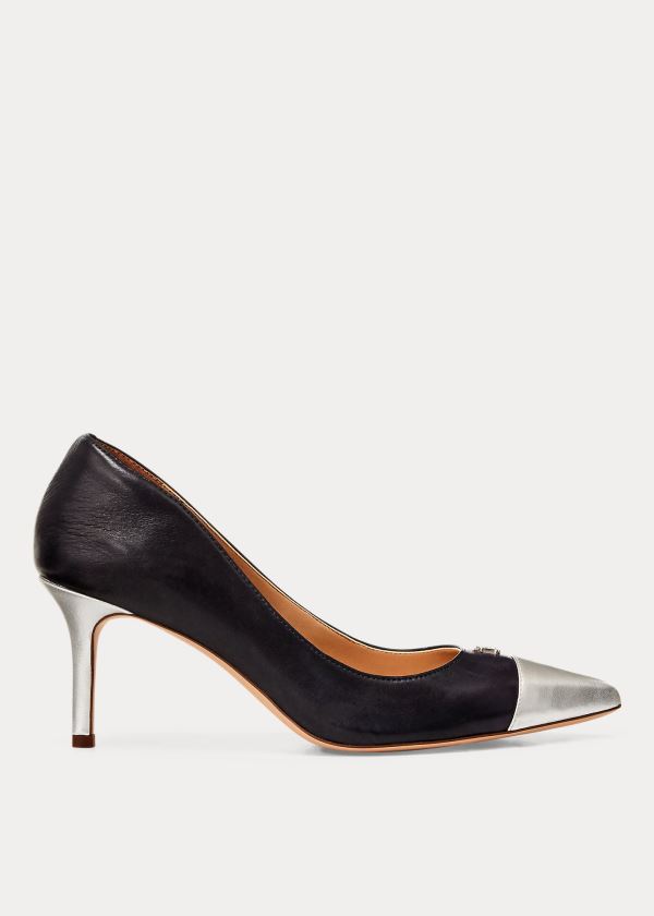 Women's Ralph Lauren Lanette Leather Toe-Cap Pumps | 721406XCT